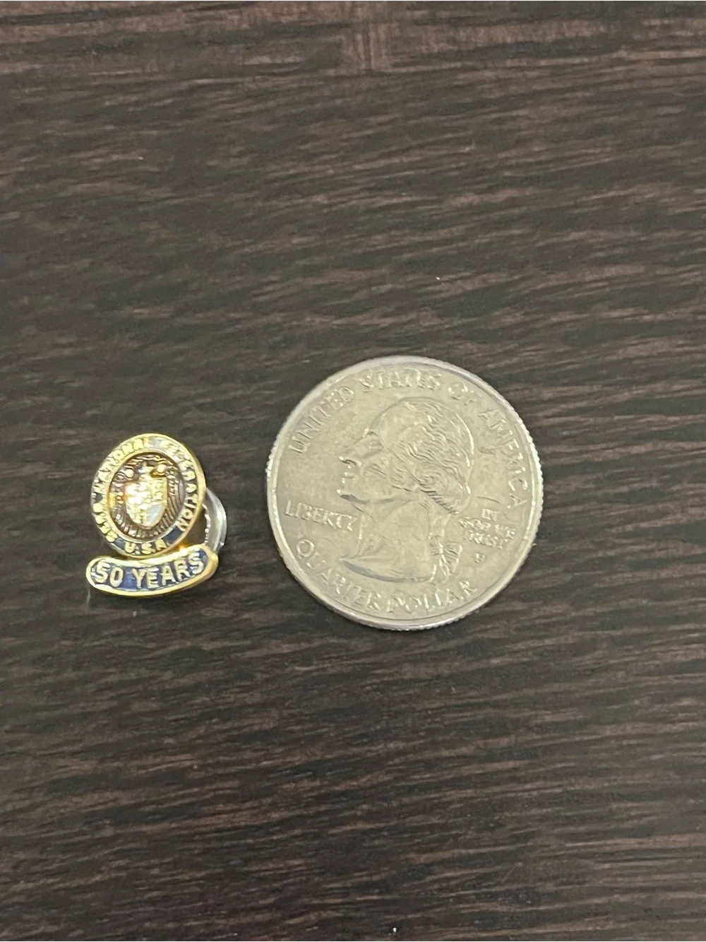 VINTAGE 10K Gold Serb National Federation 50 Years Lapel Pin Enamel Badge